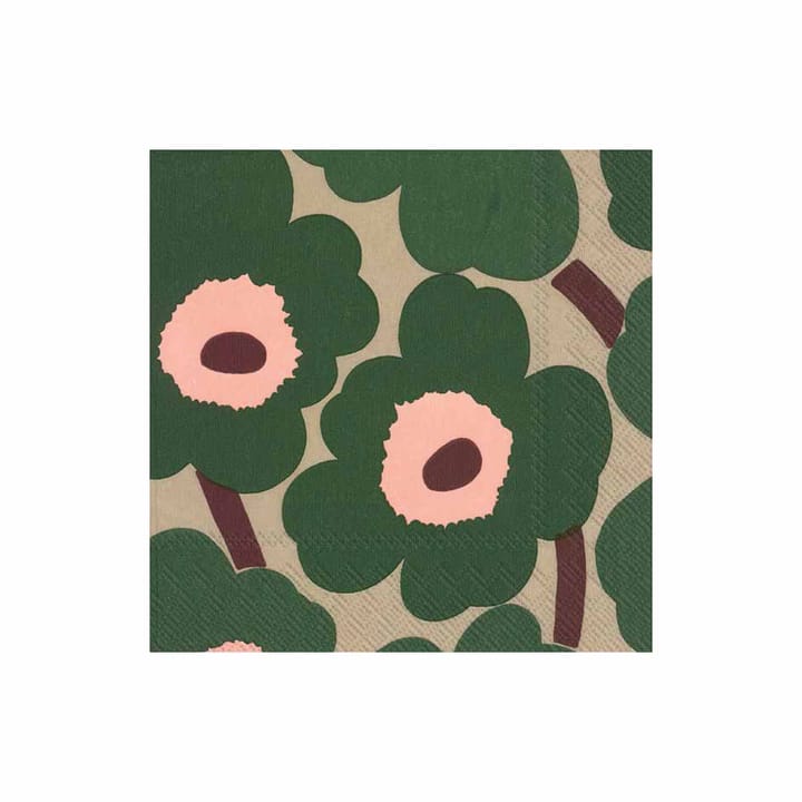 Unniko serviett 33x33 cm 20-pack - Grønn-rosa - Marimekko