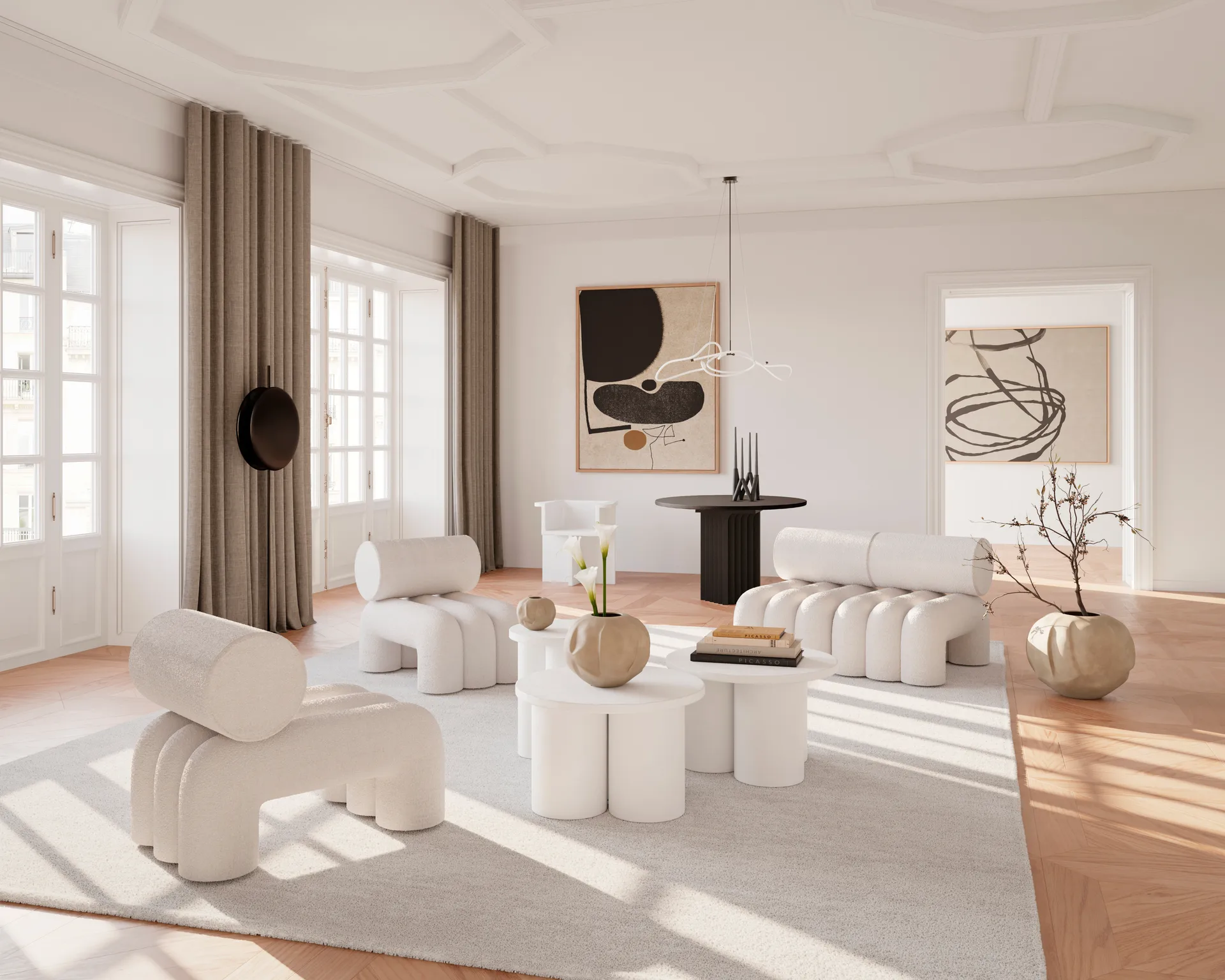 Arc spisebord Ø120 cm, Coffee svart eik 101 Copenhagen