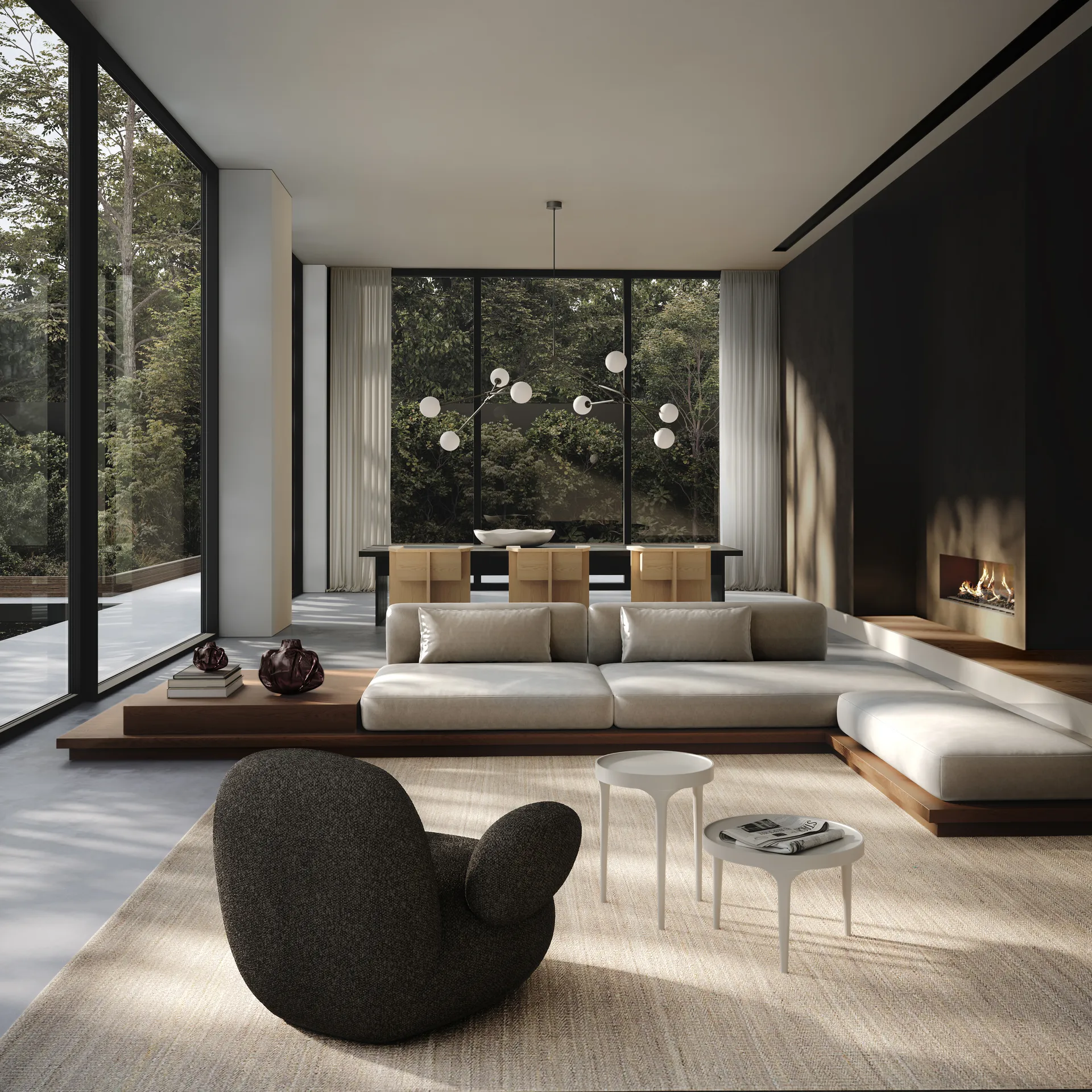 Drop Chandelier Bulp takkrone grande, Grey 101 Copenhagen