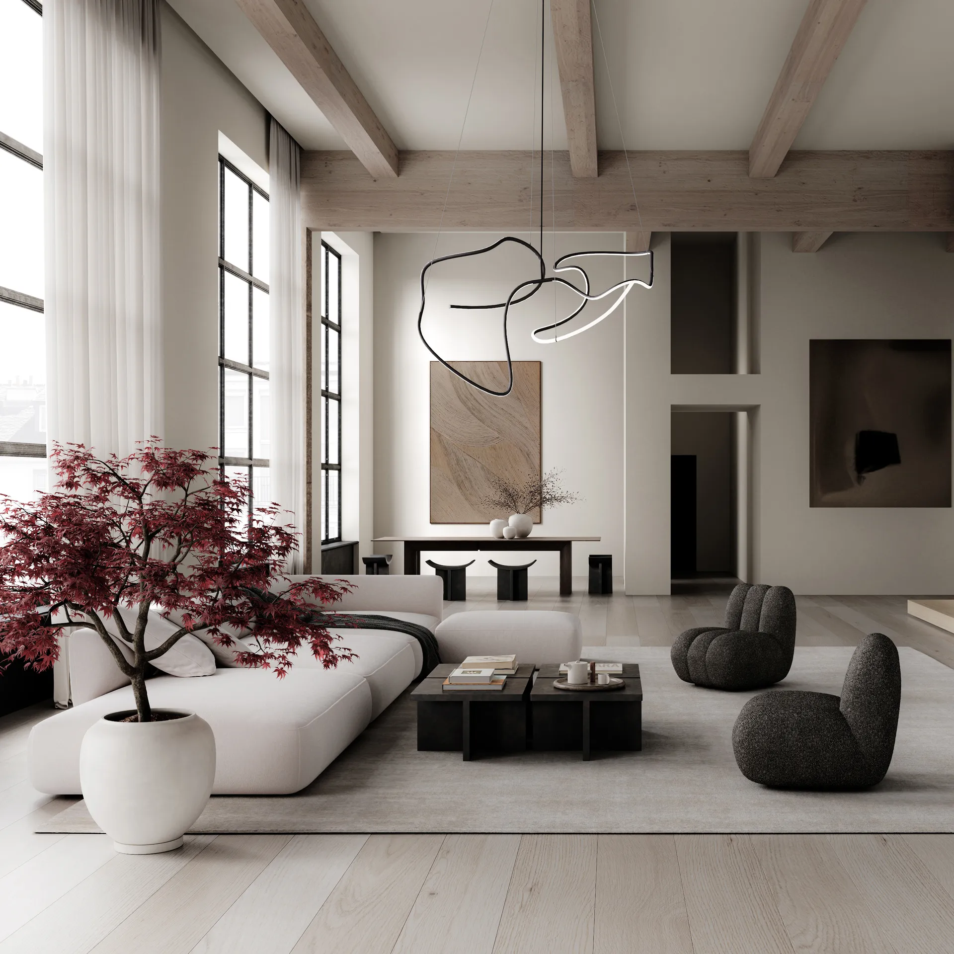 Ghost Chandelier big taklampe, Burned black 101 Copenhagen