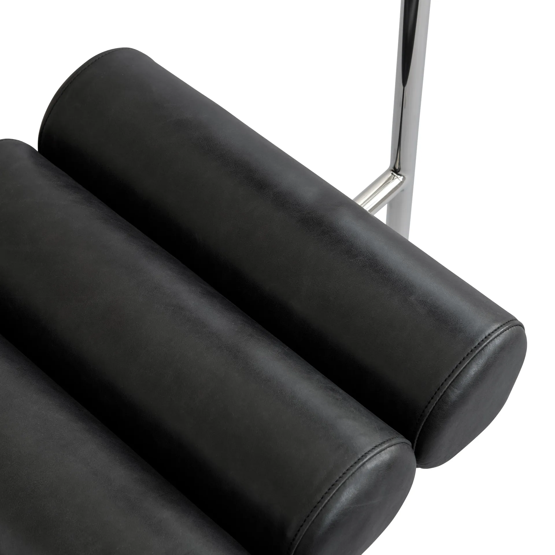 Hiro dining chair, Stainless steel-aniline leather black 101 Copenhagen