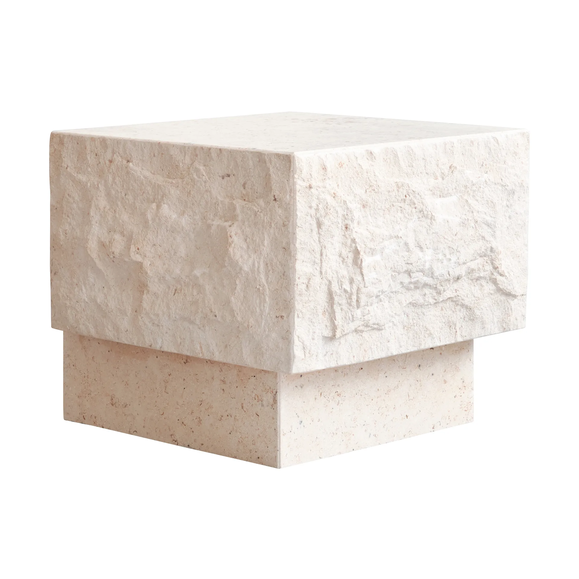 Temple sidebord low 42x40 cm, Chrome-limestone 101 Copenhagen