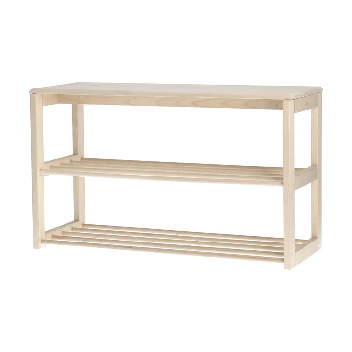 Bäckebo skohylle med sitteplass - Bjørk, 80×48×30 cm - 1898