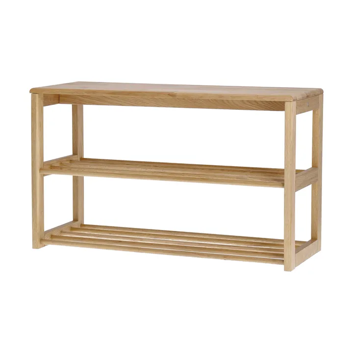 Bäckebo skohylle med sitteplass - Eik, 80×48×30 cm - 1898