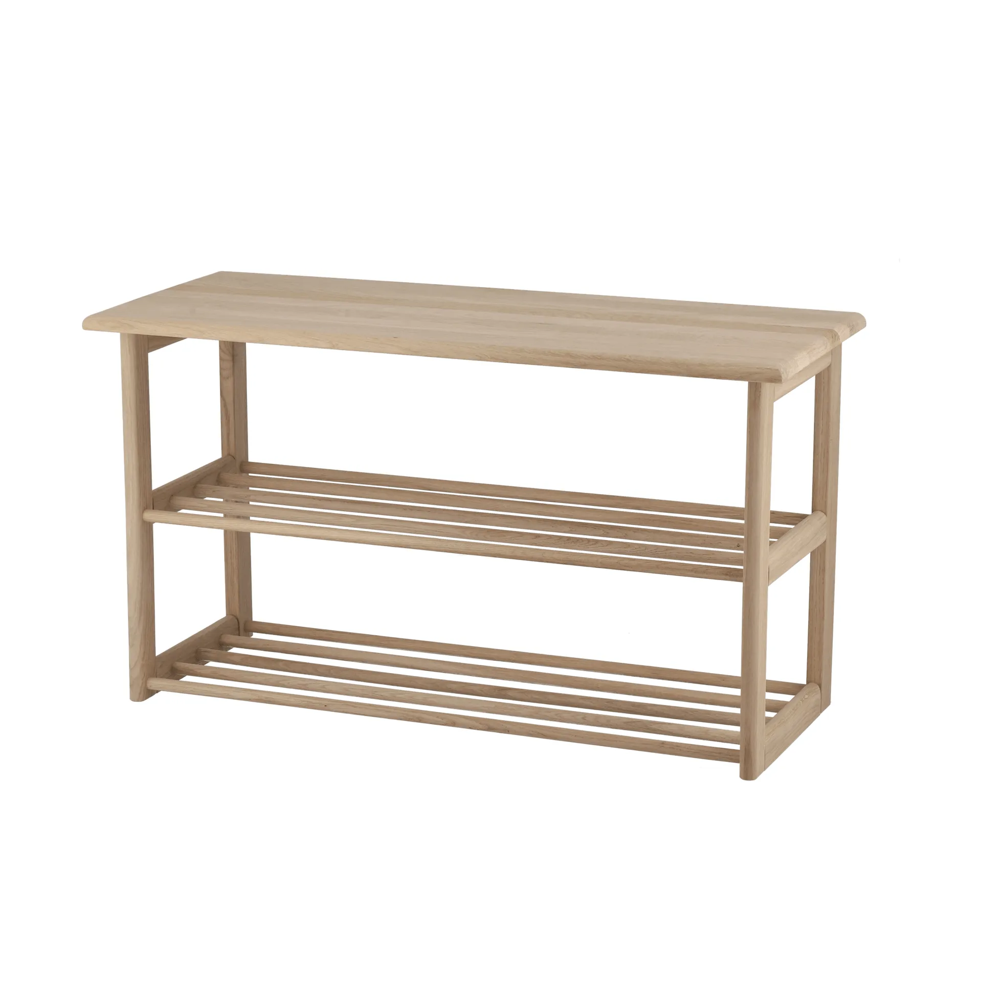 Bäckebo skohylle med sitteplass, Eik, 80×48×30 cm 1898
