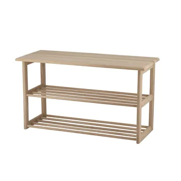 Bäckebo skohylle med sitteplass - Eik, 80×48×30 cm - 1898