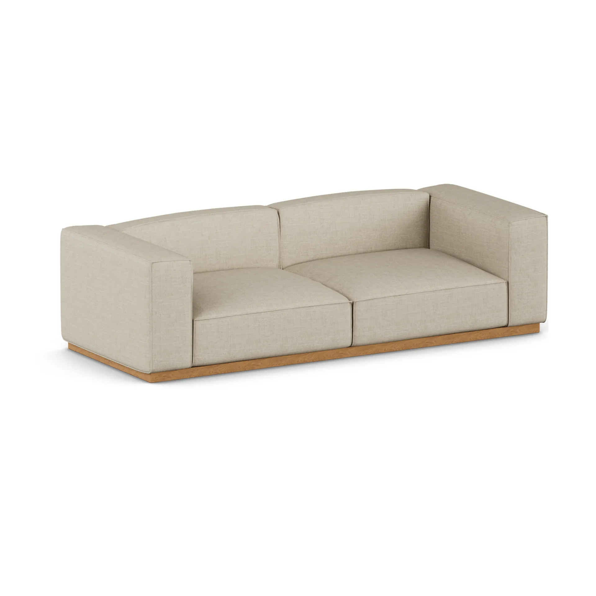 Bergsdal sofa, Bern beige 0341-Eikebeiset ask, 3-seters 1898