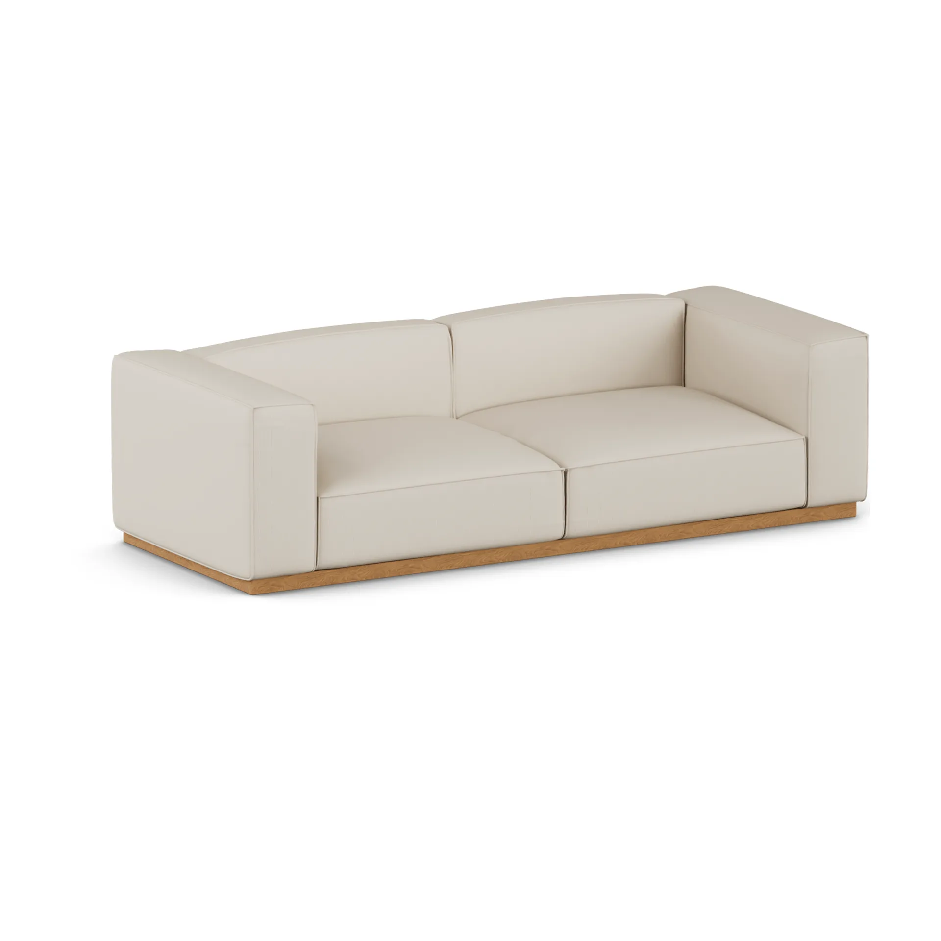 Bergsdal sofa, Jump beige 1956-Eikebeiset ask, 3-seters 1898
