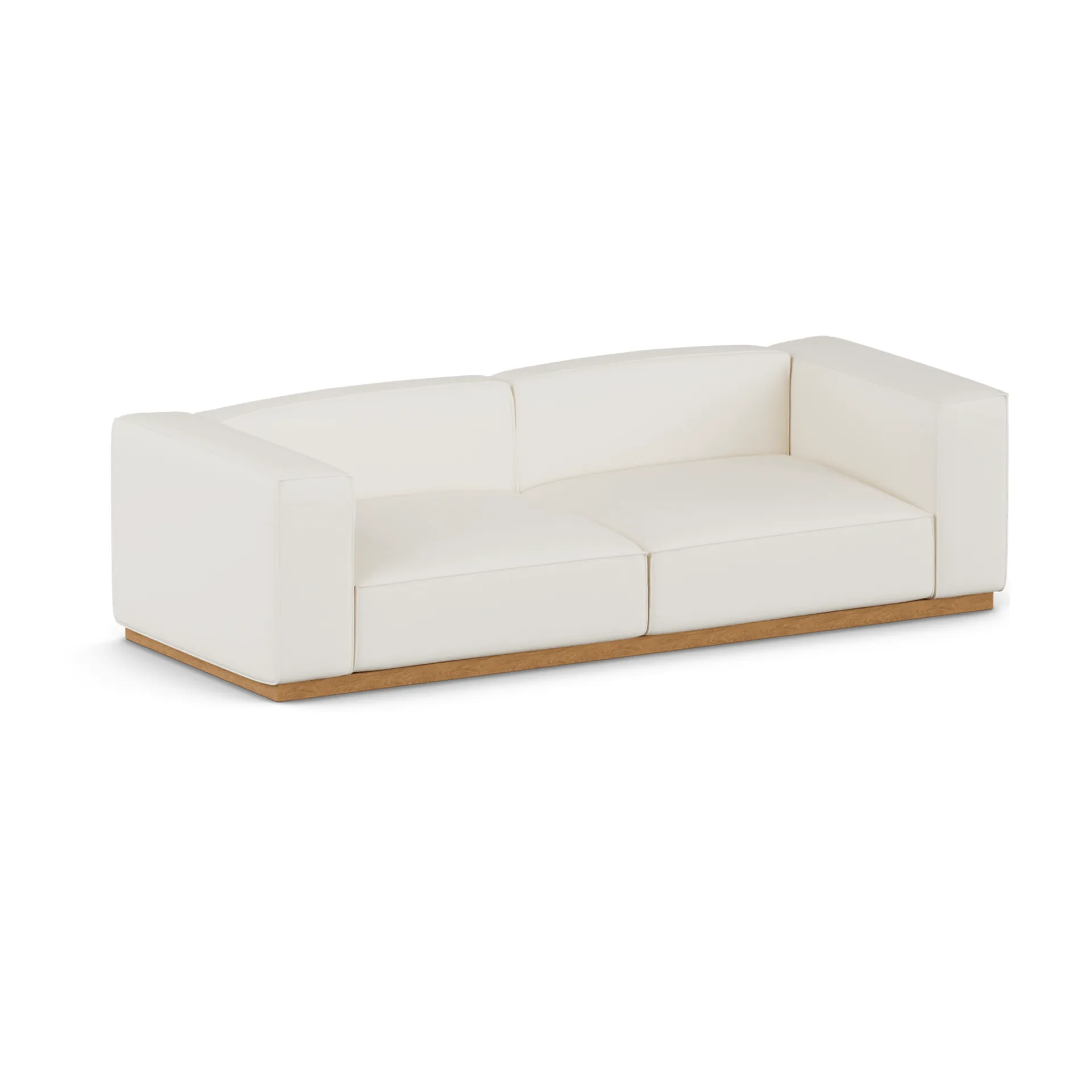 Bergsdal sofa, Jump offwhite 1954-Eikebeiset ask, 3-seters 1898