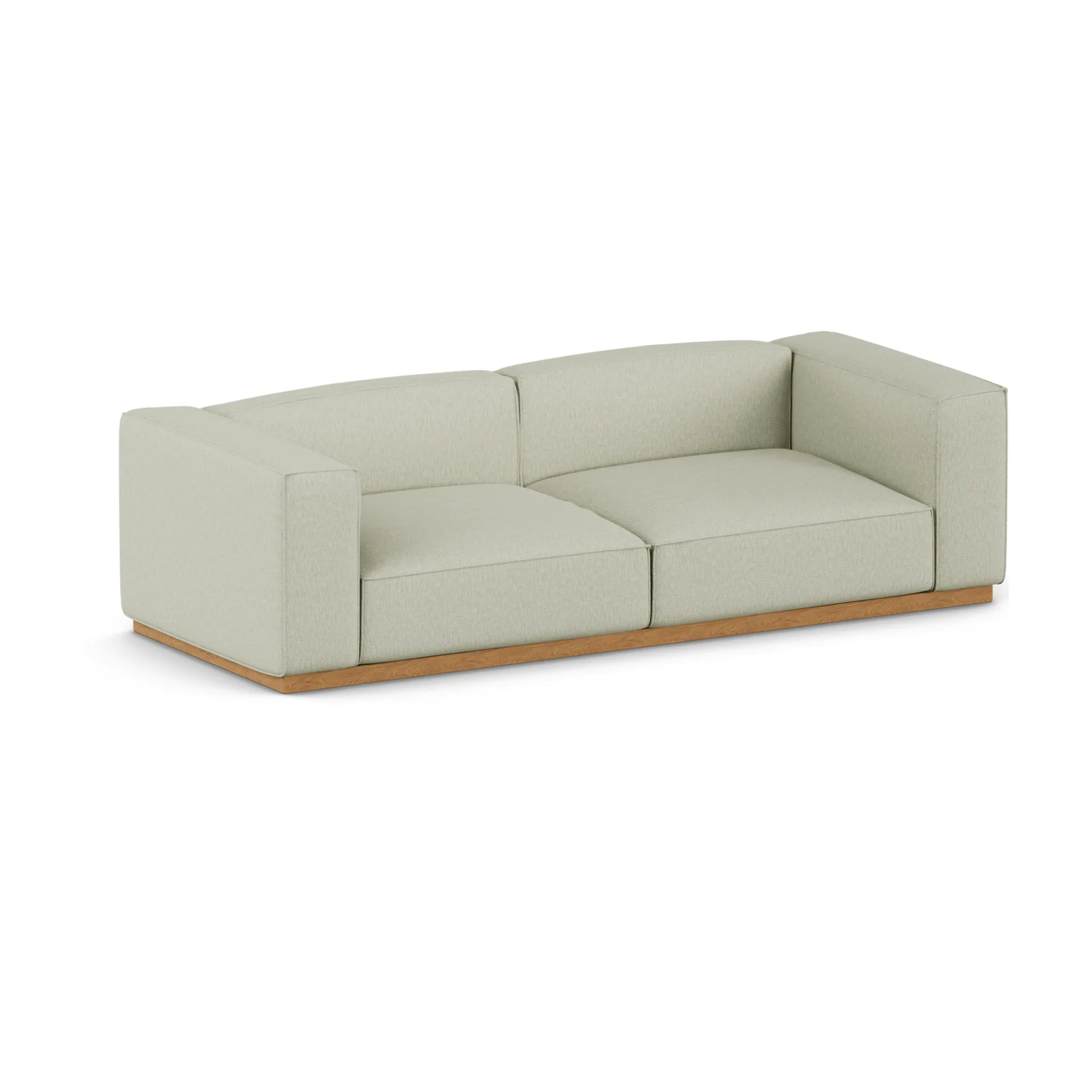 Bergsdal sofa, Luisa beige 3981-Eikebeiset ask, 3-seters 1898