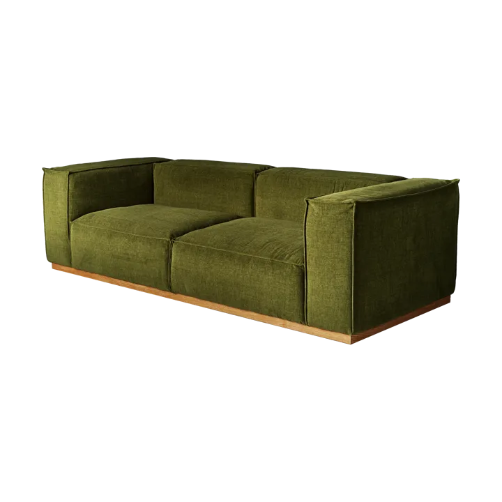 Bergsdal sofa - Luisa green 3975-Eikebeiset ask, 3-seters - 1898