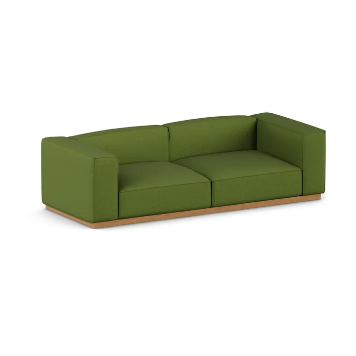 Bergsdal sofa - Luisa green 3975-Eikebeiset ask, 3-seters - 1898