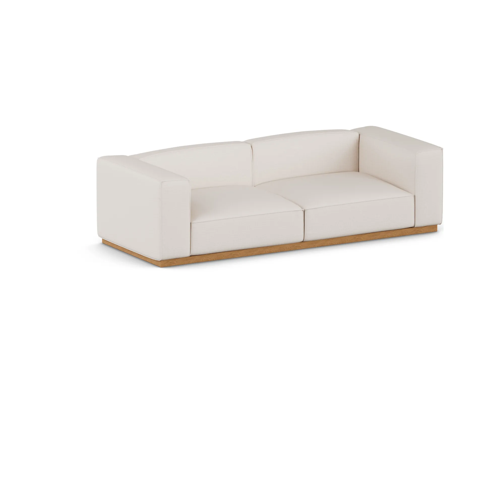 Bergsdal sofa, Same Off White 6671-eikebeiset, 3-seter 1898