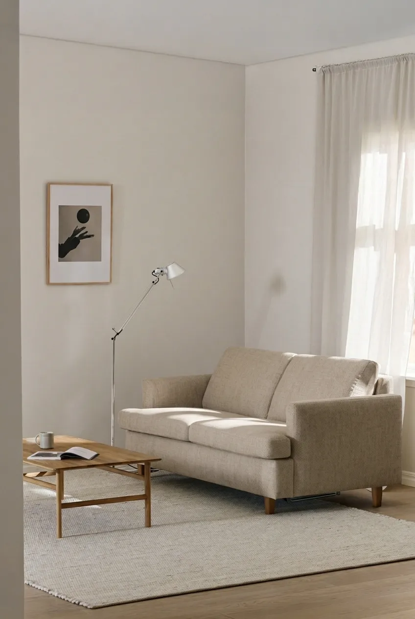 Binga 2,5-seters sovesofa, Bern Beige 0341-eikebeiset ask 1898