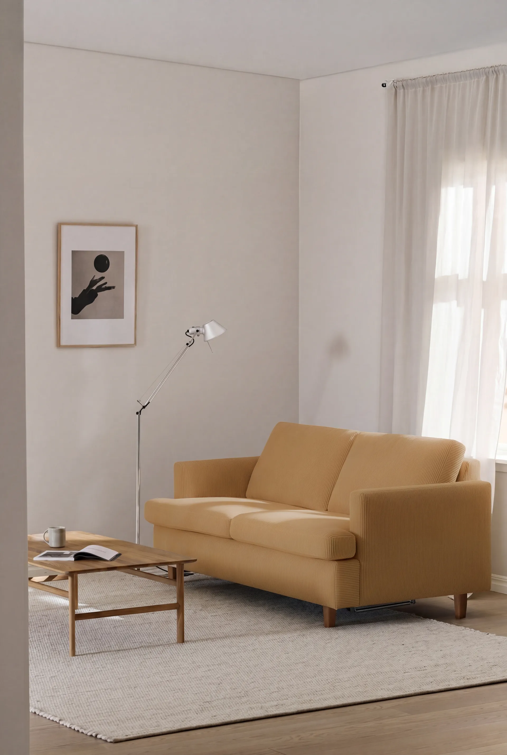 Binga 2,5-seters sovesofa, Jump Honey 1959-eikebeiset ask 1898