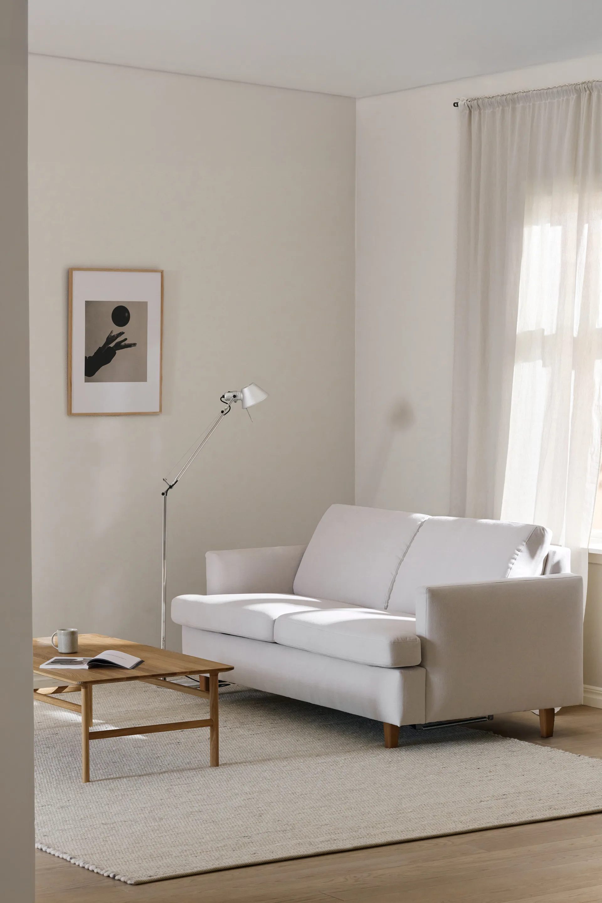 Binga 2,5-seters sovesofa, Oslo Nature 1540-mørkbeiset ask 1898