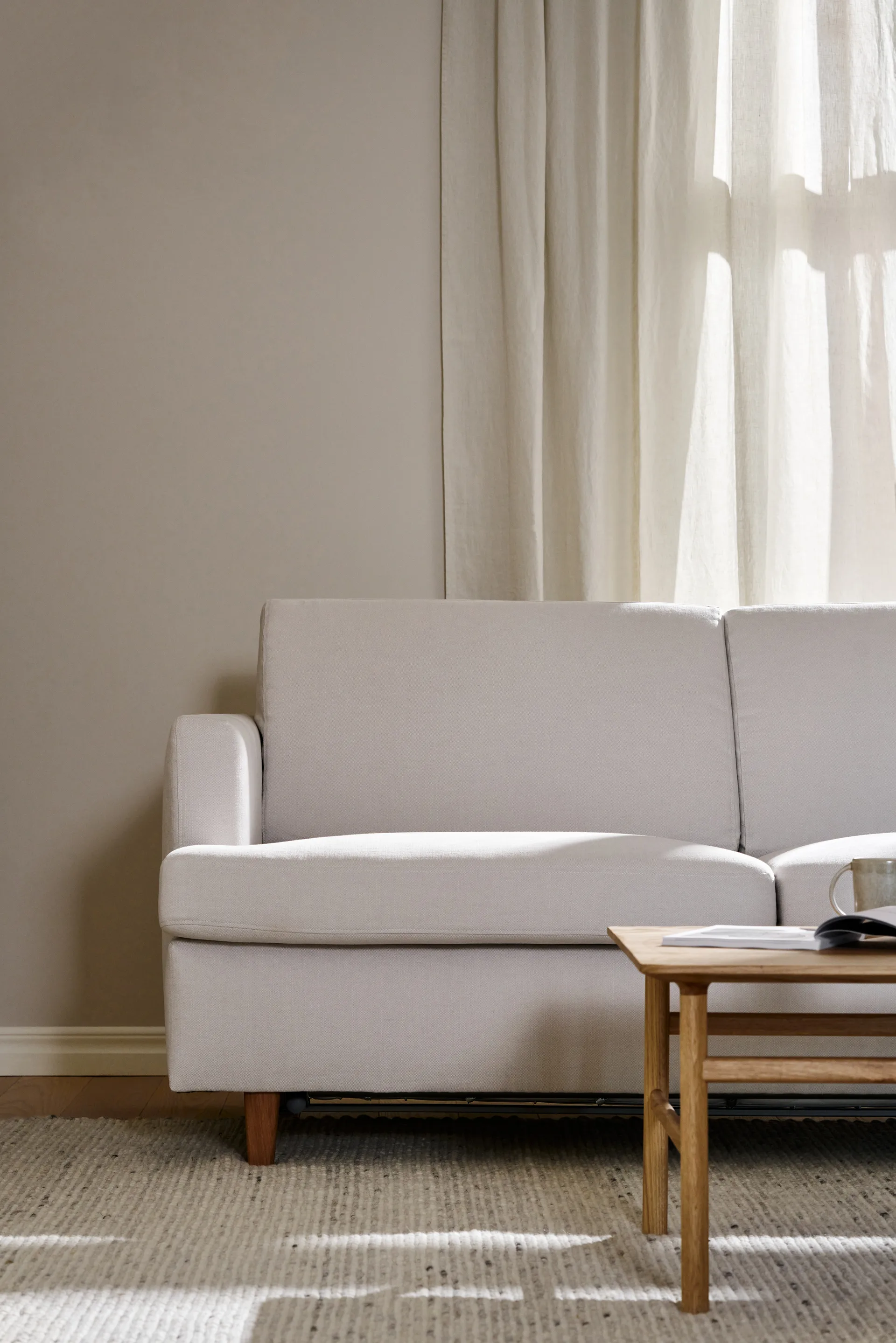 Binga 2,5-seters sovesofa, Oslo Nature 1540-mørkbeiset ask 1898