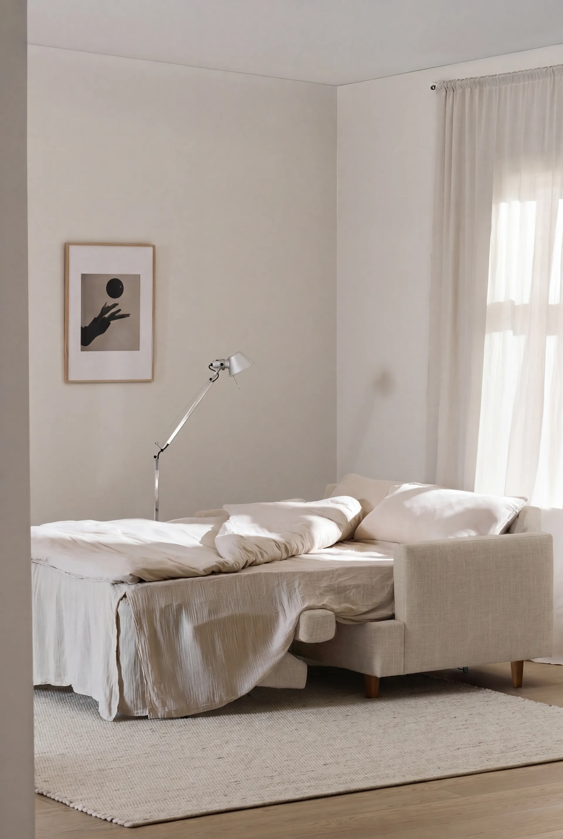Binga 2,5-seters sovesofa, Same Beige 6670-eikebeiset ask 1898