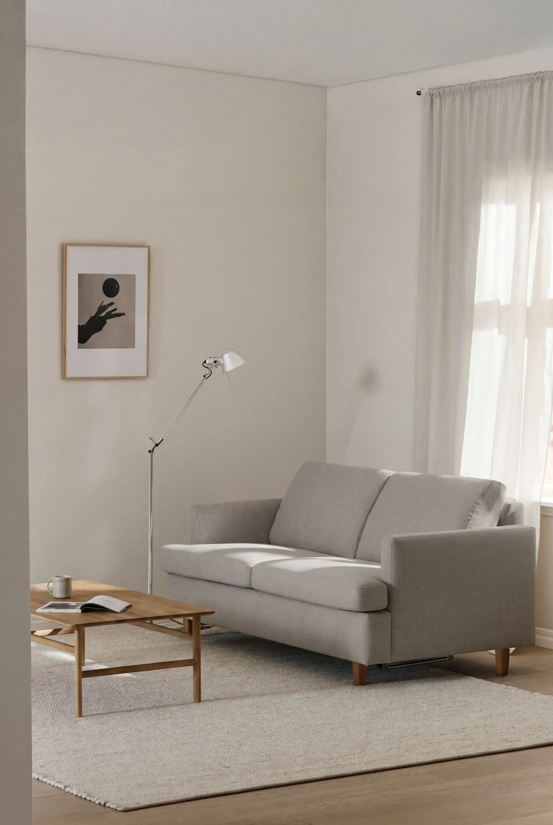 Binga 2,5-seters sovesofa, Same Grey 6673-eikebeiset ask 1898