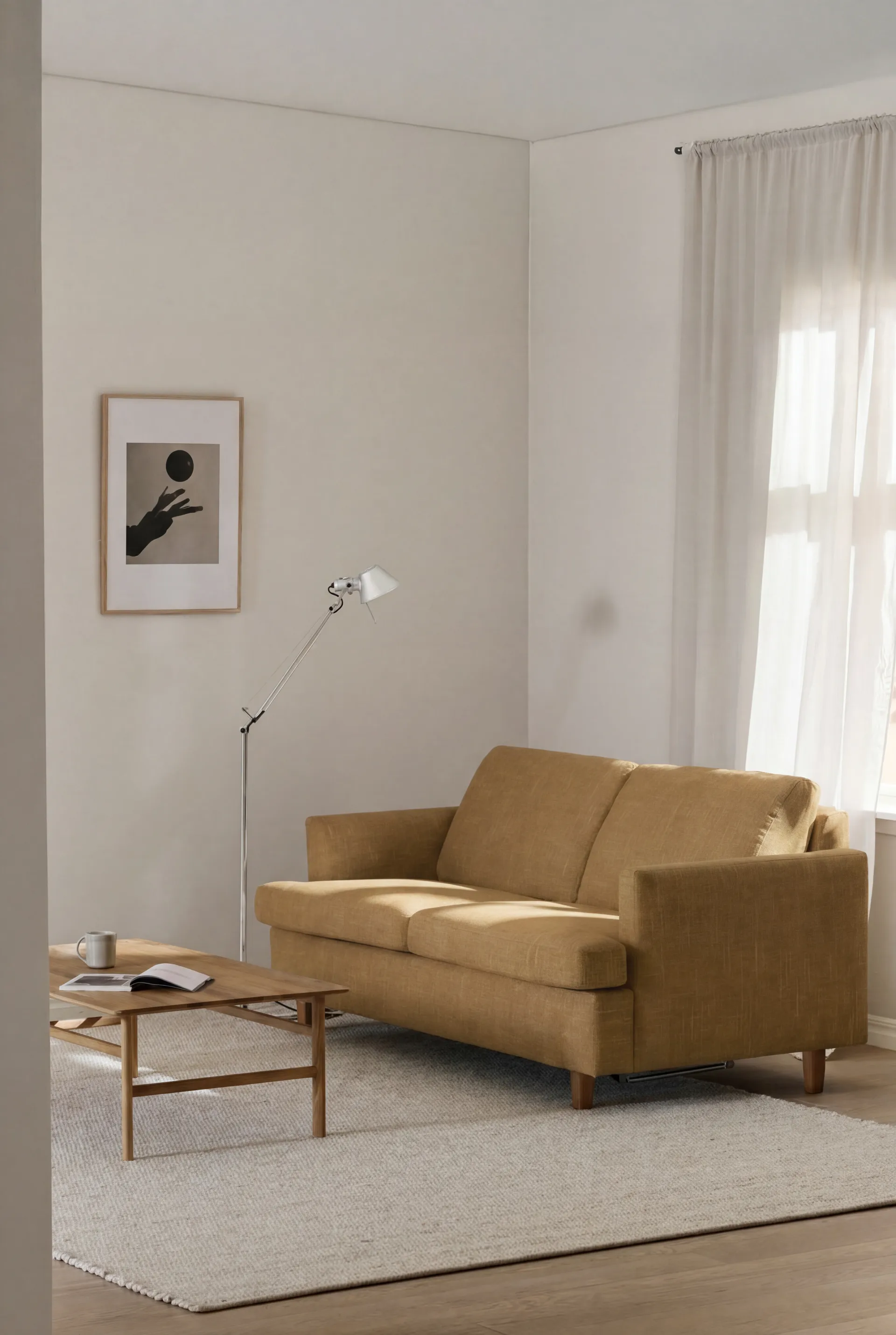 Binga 2,5-seters sovesofa, Same Ochre 6676-eikebeiset ask 1898