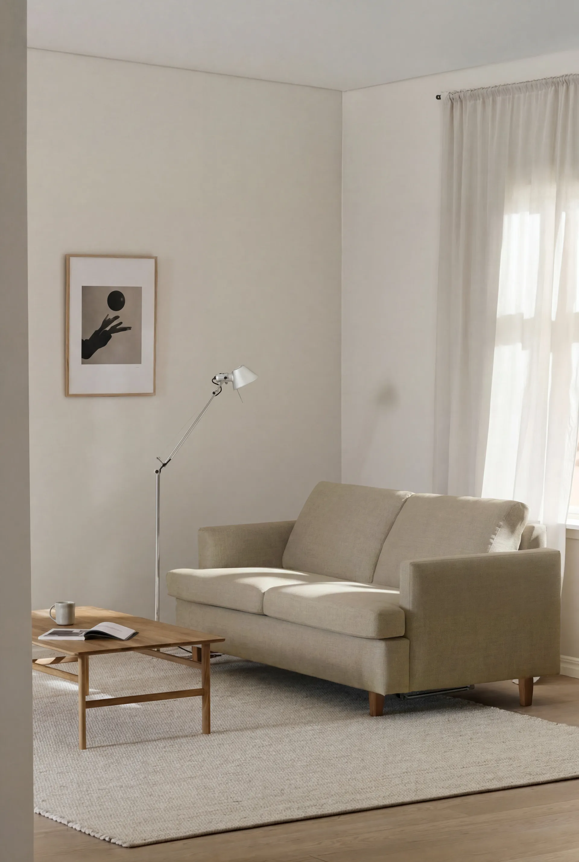 Binga 2,5-seters sovesofa, Same Sand 6672-eikebeiset ask 1898