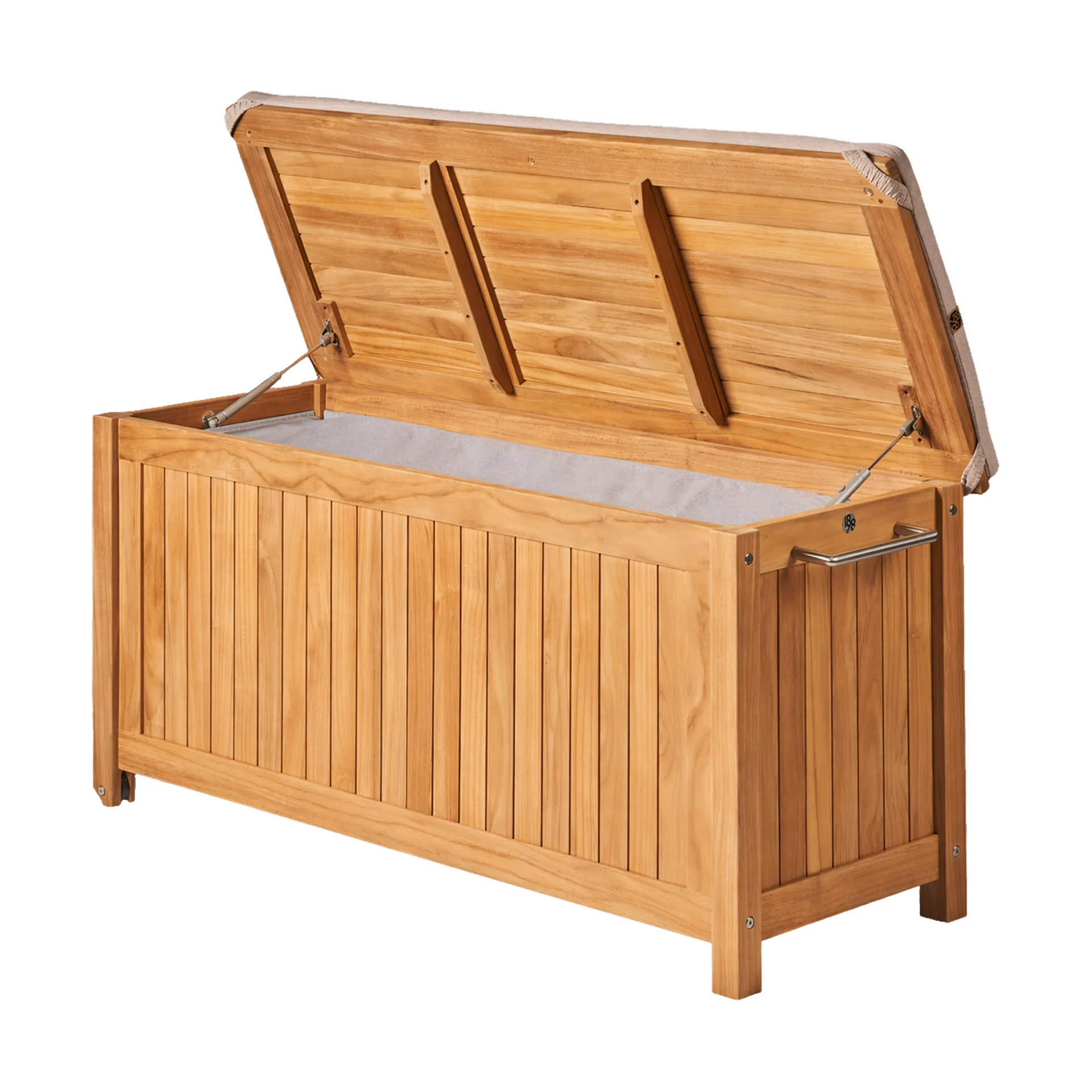 Bjärknäs putekasse med hjul S 130x50x60 cm, Teak 1898