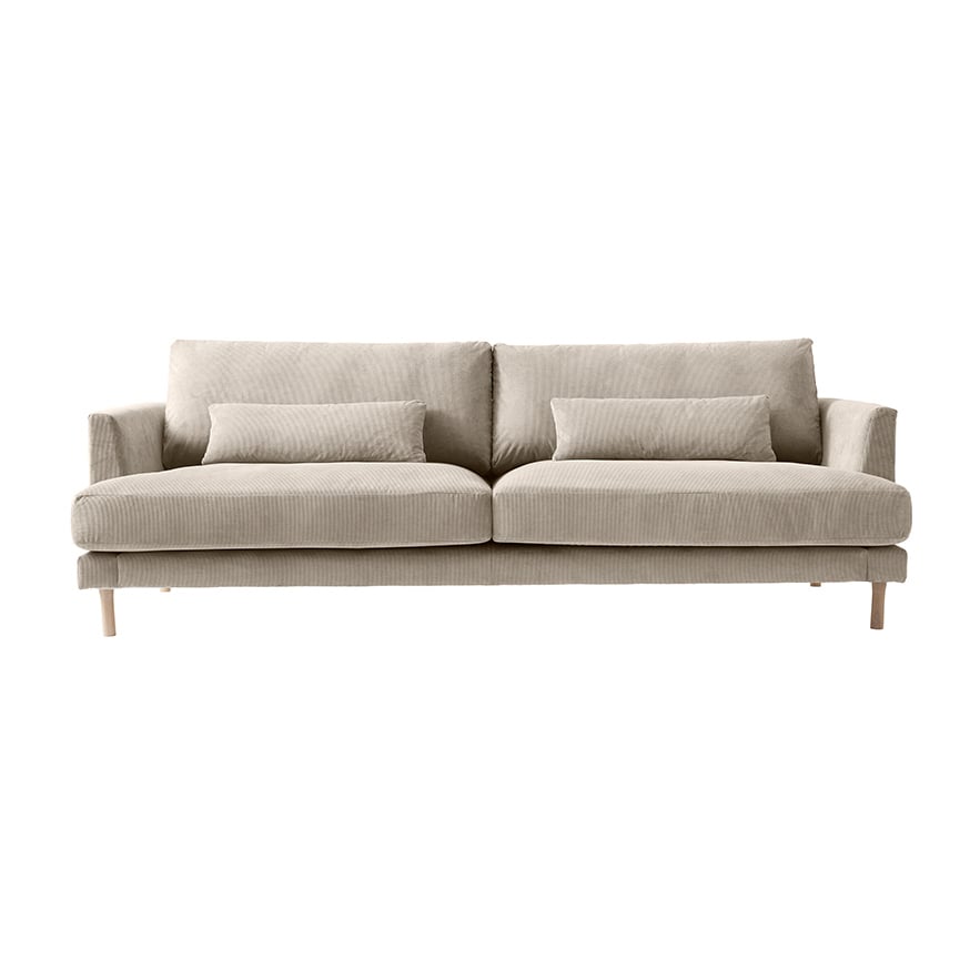 1898 Bredhult sofa 3-seter hvitoljede eikeben Jump 1956 Bk