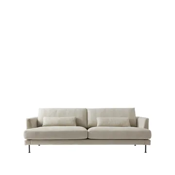 Bredhult sofa - 3-seter tekstil bern 0341 beige, sorte stålben - 1898