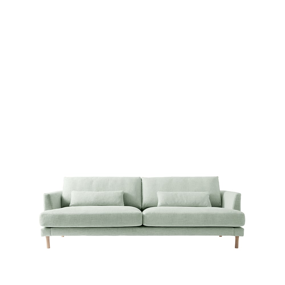 1898 Bredhult sofa 3-seter tekstil bern 0345 green, hvitoljede eikeben