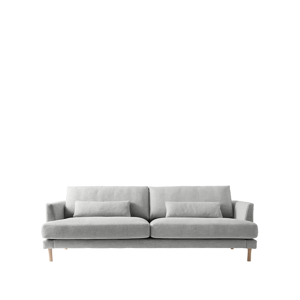 1898 Bredhult sofa 3-seter tekstil bern 0348 grey, hvitoljede eikeben