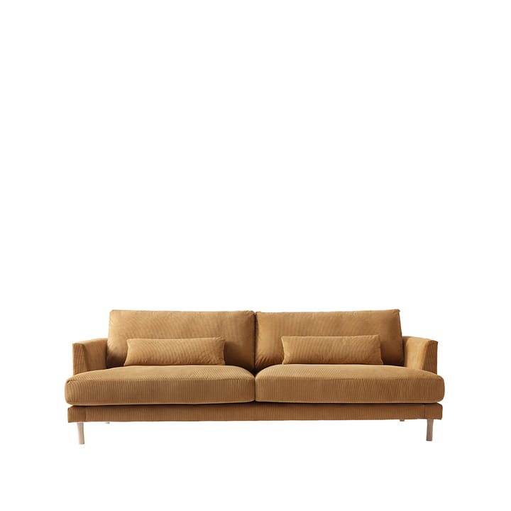 Bredhult sofa - 3-seter tekstil jump 1959 honey, hvitoljede eikeben - 1898