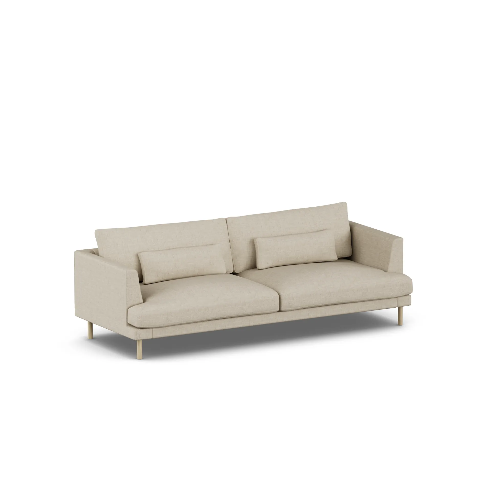 Bredhult sofa, Bern Beige 0341-hvitoljet eik, 3-seters 1898