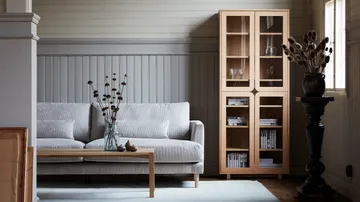 Bredhult sofa - Bern Beige 0341-hvitoljet eik, 3-seters - 1898