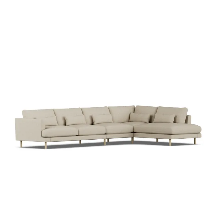 Bredhult sofa - Bern Beige 0341-hvitoljet eik, 4-seters B1 - 1898