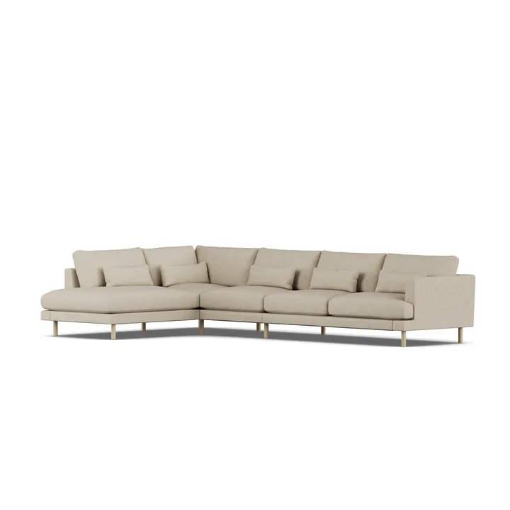 Bredhult sofa - Bern Beige 0341-hvitoljet eik, 4-seters B2 - 1898