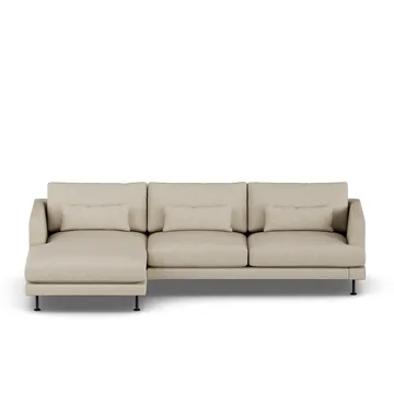 Bredhult sofa - Bern Beige 0341-svart stål, 2,5-seters C2 - 1898