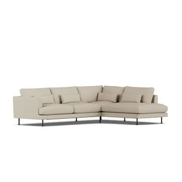 Bredhult sofa - Bern Beige 0341-svart stål, 3-seters A1 - 1898
