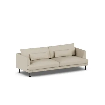 Bredhult sofa - Bern Beige 0341-svart stål, 3-seters - 1898