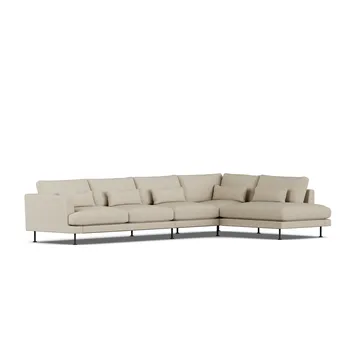 Bredhult sofa - Bern Beige 0341-svart stål, 4-seters B1 - 1898
