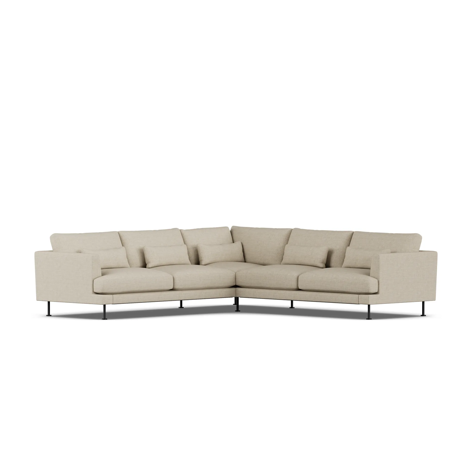 Bredhult sofa, Bern Beige 0341-svart stål, hjørnesofa F 1898