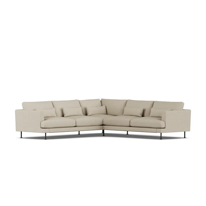 Bredhult sofa - Bern Beige 0341-svart stål, hjørnesofa F - 1898
