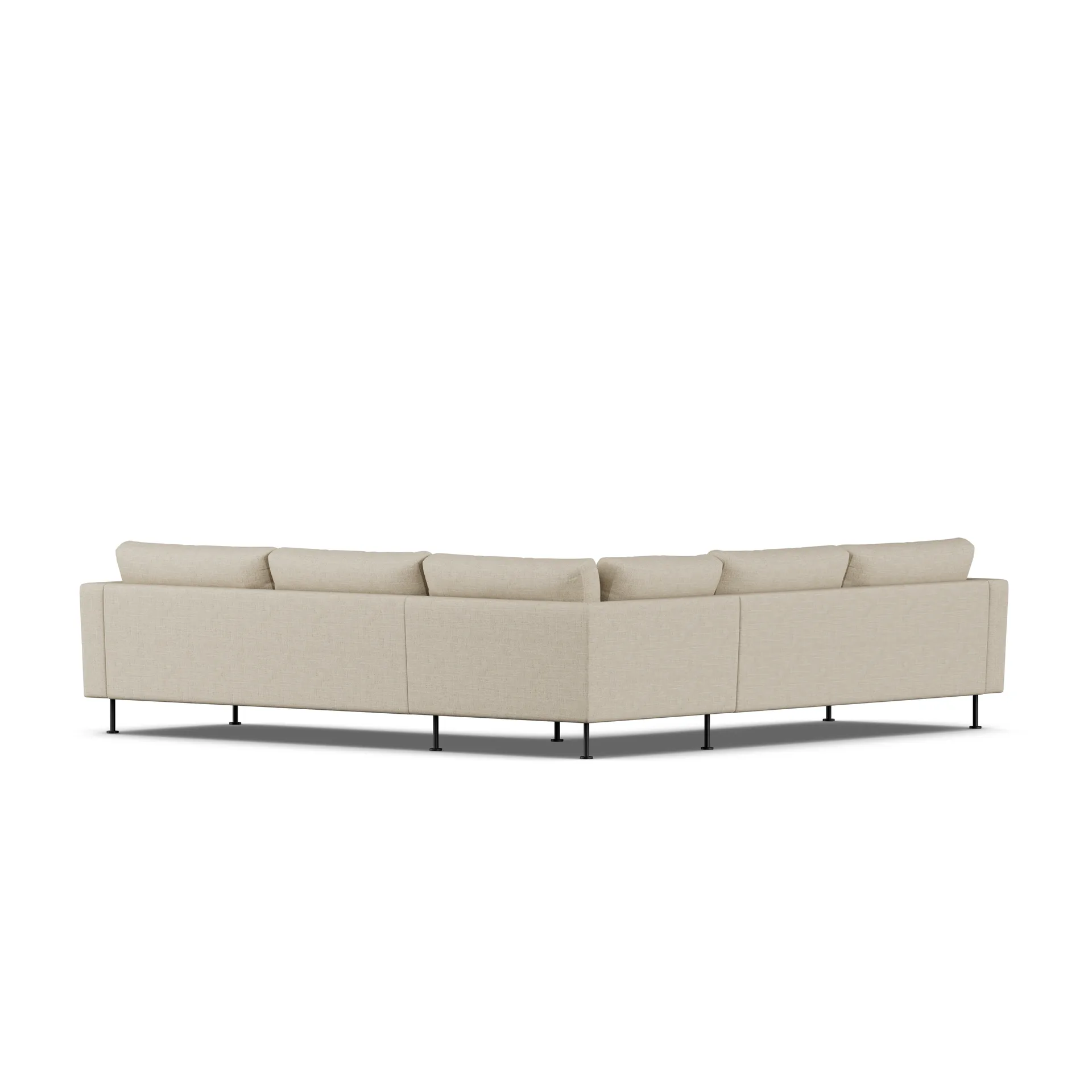 Bredhult sofa, Bern Beige 0341-svart stål, hjørnesofa F 1898