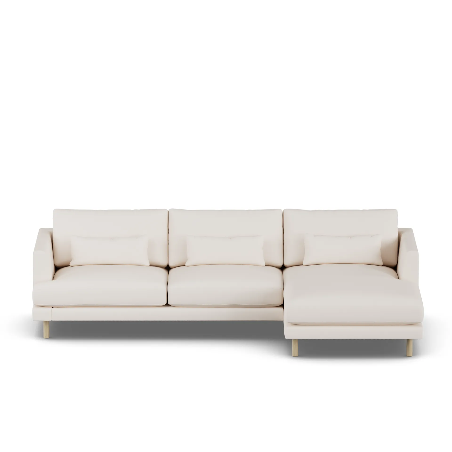 Bredhult sofa, Caleido Beige 9600-hvitoljet eik, 2,5-seters C1 1898