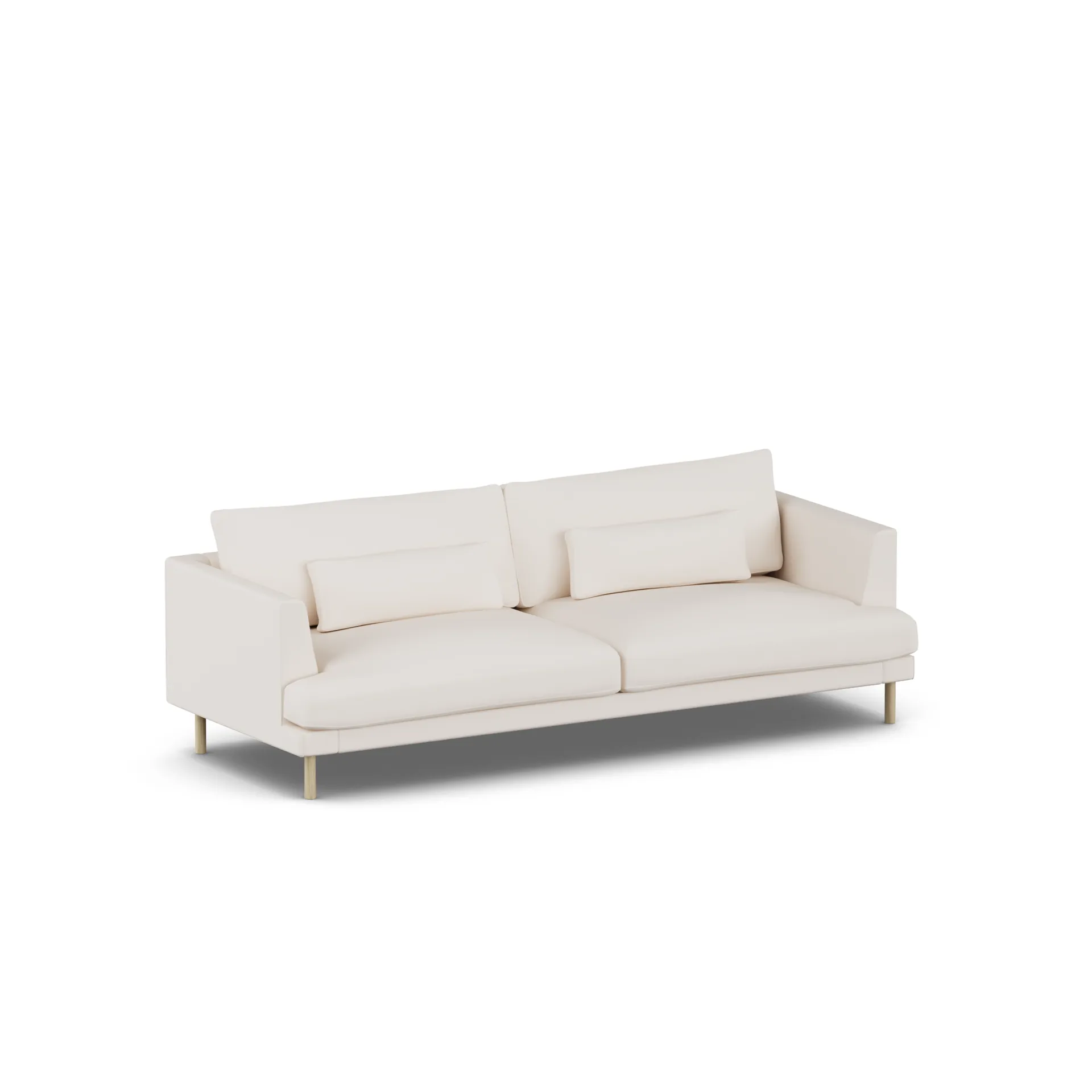 Bredhult sofa, Caleido Beige 9600-hvitoljet eik, 3-seters 1898