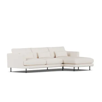 Bredhult sofa - Caleido Beige 9600-svart stål, 2,5-seters C1 - 1898