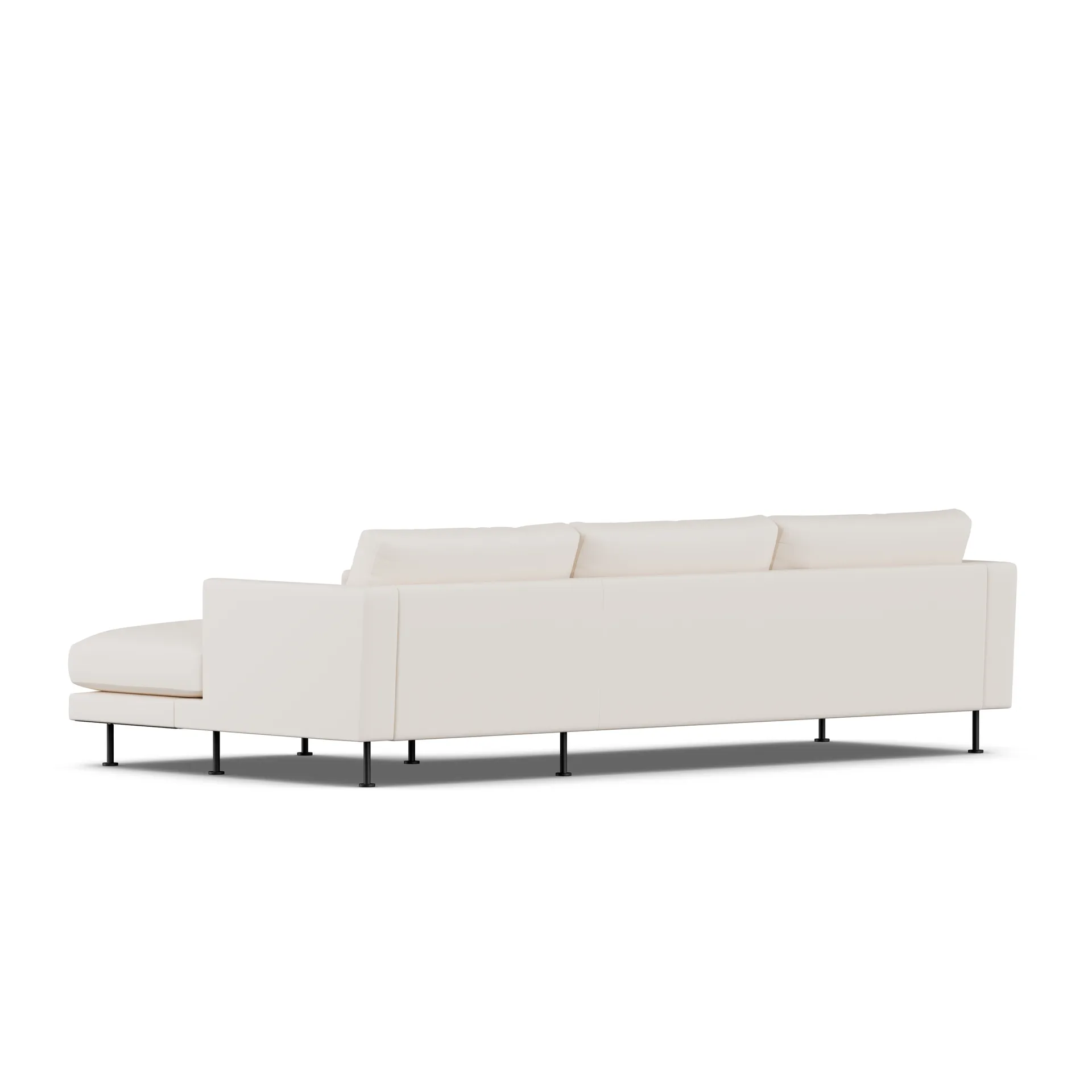 Bredhult sofa, Caleido Beige 9600-svart stål, 2,5-seters C1 1898