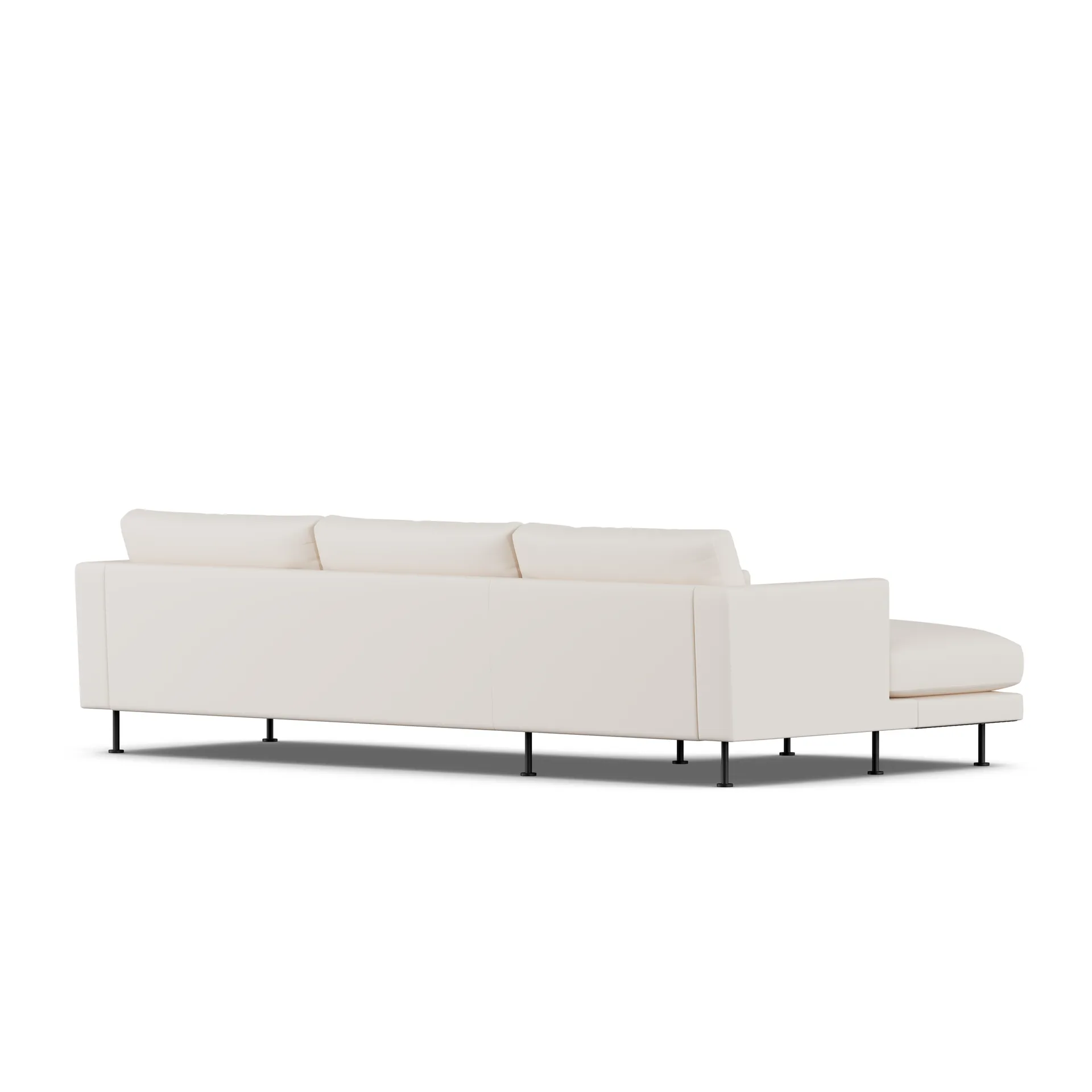 Bredhult sofa, Caleido Beige 9600-svart stål, 2,5-seters C2 1898