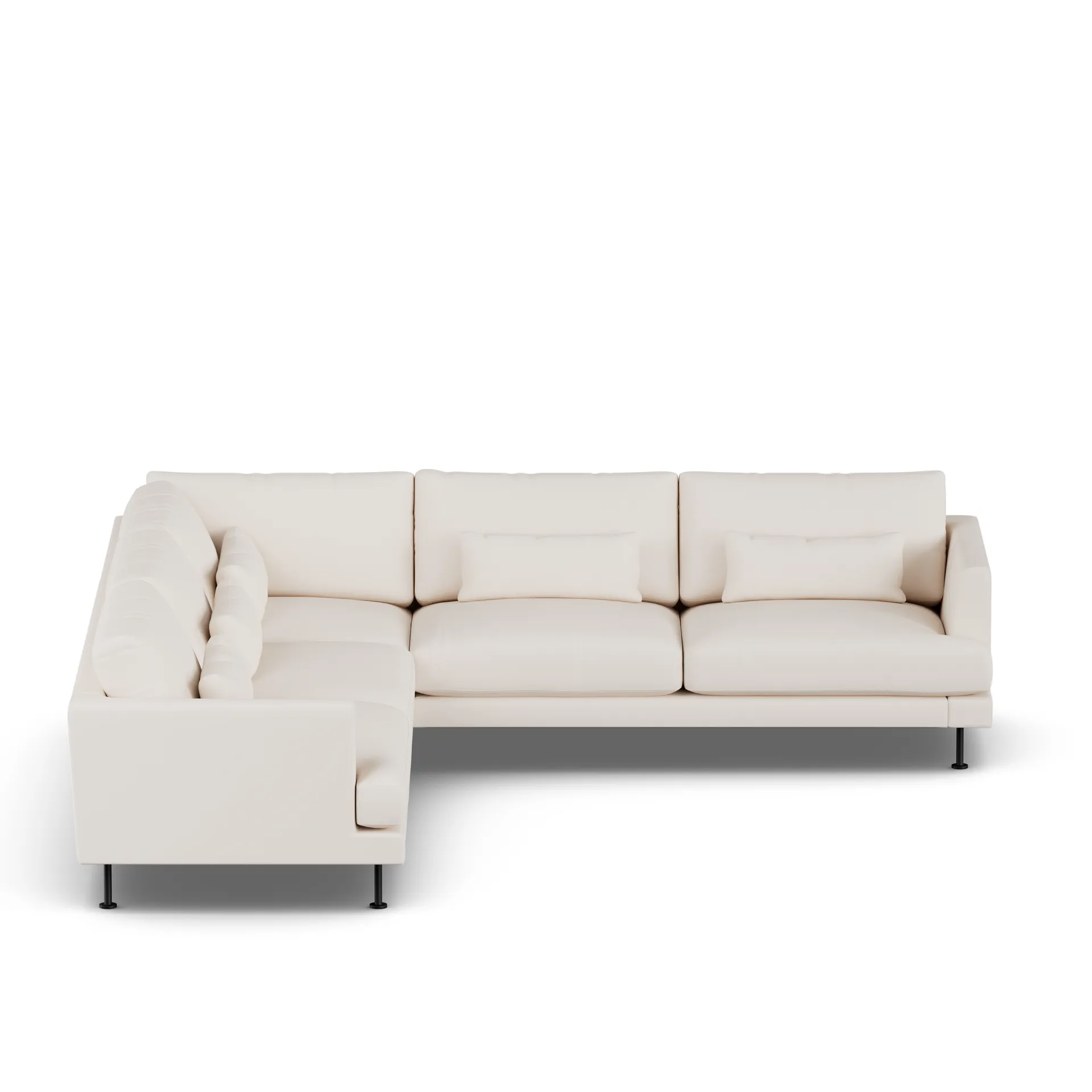 Bredhult sofa, Caleido Beige 9600-svart stål, hjørnesofa F 1898