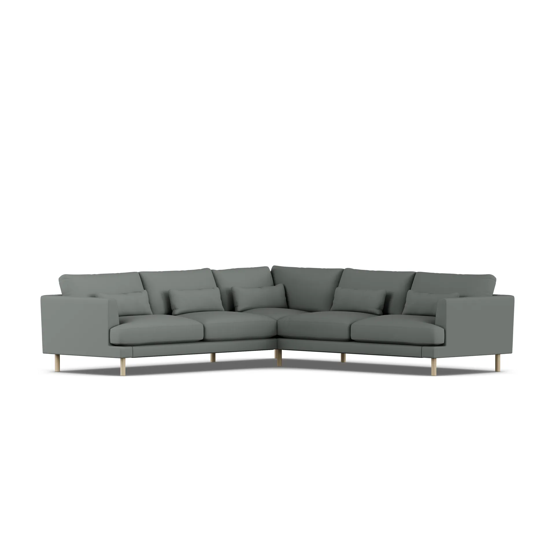 Bredhult sofa, Caleido Grey 1240-hvitoljet eik, hjørnesofa F 1898
