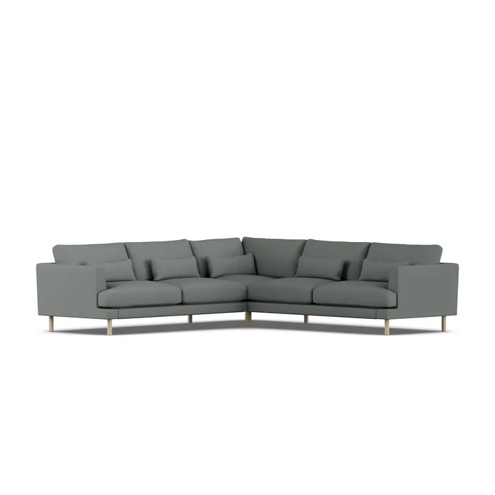 Bredhult sofa - Caleido Grey 1240-hvitoljet eik, hjørnesofa F - 1898
